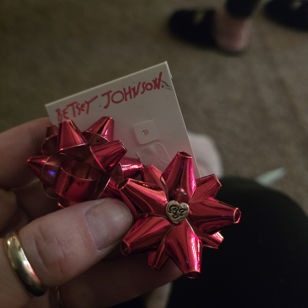 Betsey Johnson Red Bow Earrings